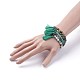 Natural African Turquoise(Jasper) Stretch Charm Bracelets BJEW-JB03415-3