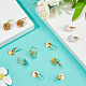 Beebeecraft 1 Box 30Pcs Leverback Earring Findings 18K Gold Plated Brass Bezel Tray Earring Components with Flat Round Setting for Cabochon Earrings Dangle Jewelry Making KK-BBC0008-16-4