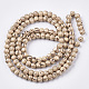 Brins de perles en bois naturel teint WOOD-T025-006-LF-2