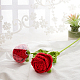 FINGERINSPIRE 2pcs Handmade Knitted Rose Flower with Package Bag Artificial Knitted Flowers Crochet Rose Handmade Single Red Roses for Wife/Girlfriend/Lovers AJEW-WH0013-51-4