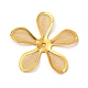 真鍮製ビーズキャップ  鉄のパーツと  エッチングされた金属装飾  花  ゴールドカラー  30x31x2.5mm  穴：1.5mm KKC-A001-06G-1