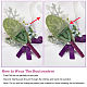 Craspire 1pc 絹布リストコサージュ  シルク布の花のブートニエールブローチ1個付き。  結婚式のための  パーティー  インディゴ  122x22~65x44mm AJEW-CP0001-72-4