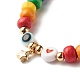 Плетеный браслет из бусин со звездой сглаза в форме сердца для детей BJEW-JB06777-4