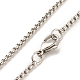 304 Stainless Steel Box Chains Necklace for Women NJEW-JN03892-04-4