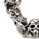 304 Stainless Steel Skull Link Chain Bracelets BJEW-E094-02AS-3