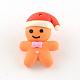 Hechos a mano de Navidad pan de jengibre hombre polímero arcilla colgantes CLAY-UK0001-06-1