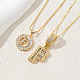 2 шт. 2 стиля латунный комплект из подвески с инициалами из прозрачного кубического циркония FS-WGBC393-06-1