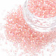 ガラス竹ビーズ  透明色の虹  ピンク  2.5~3x2mm  穴：0.9mm  約15000個/ポンド SEED-S032-10A-169A-1