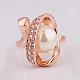 Real Rose Gold Plated Eco-Friendly Tin Alloy Round Imitation Pearl Finger Rings For Party RJEW-BB14344-8RG-2