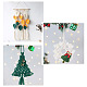 Crafans 3pcs3スタイルのクリスマステーマコットン織りペンダントデコレーション  タッセルとボールの葉と木  結婚式のパーティーの装飾のため  ミックスカラー  1個/スタイル HJEW-CF0001-13-6