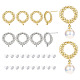BENECREAT 8Pcs 2 Colors Brass Stud Earring Findings KK-BC0012-77-1