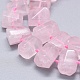 Granos naturales de abalorios de cuarzo rosa G-K293-J10-C-3
