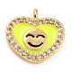 Golden Plated Brass Micro Pave Clear Cubic Zirconia Charms ZIRC-L097-034D-G-1
