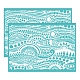粘着性のシルクスクリーン印刷ステンシル  木に塗るため  DIYデコレーションTシャツ生地  ターコイズ  海をテーマにした模様  195x140mm DIY-WH0337-051-1