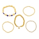 5 set di braccialetti elastici per occhi diabolici in vetro e lampwork in 5 stili BJEW-JB09619-02-3