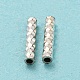 925純銀製のチューブビーズ  ダイヤモンドカット  コラム  銀  10x1.5mm  穴：1mm STER-Q191-02S-3
