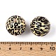 Круглые бусины из АБС-пластика с леопардовым принтом&nbsp;SACR-T017-75A-02-3