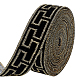 中華風レース刺繍布リボン  メタリック糸リボン  ジャカードリボン  模様  ゴールド  7/8インチ（23mm）  約4.27ヤード（3.9m）/ pc OCOR-WH0067-69B-1