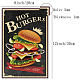 CREATCABIN Fresh Hot Burger Sign Metal Tin Signs Vintage Retro for Plaque Poster Bar Pub Garage Fast Food Cafe Home Wall Decor AJEW-WH0157-035-2