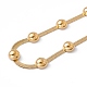 Ionenplattierung (ip) 304 halbrunde Perlenanhänger-Halskette aus Edelstahl mit Fischgrätketten für Damen NJEW-G090-02G-2