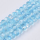 Transparent Crackle Spray Painted Glass Beads Strands DGLA-T001-008F-1