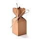 紙菓子箱  結婚披露宴のギフト用の箱  パックスレッドとカード付き  長方形の花瓶の形  バリーウッド  4.9x4.9x12.4cm CON-B005-07-5