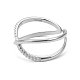 TINYSAND Adjustable Sterling Silver Cubic Zirconia Cuff Finger Rings TS-R294-S-5