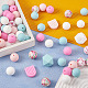 78 шт. 10 стильных круглых/шестиугольных/арочных фокальных бусин из пищевого экологически чистого силикона SIL-TA0001-43-5