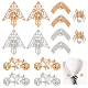 Pandahall elite 14 piezas 7 estilo estrella y flor y trigo y araña broches de aleación con rhinestone de cristal JEWB-PH0001-29-1