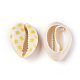 Bedruckte Kaurimuschel Perlen SHEL-X0004-02-3