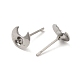 Accessoires de boucles d'oreilles en acier inoxydable croissant de lune 201 STAS-Q315-03P-2