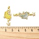Rack Plating Brass Pave Clear Cubic Zirconia Pendants RESI-G086-05G-3