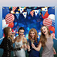 FINGERINSPIRE Independence Day Patriotic Balloons Theme Backdrop 180x110cm Hanging Banner Party Decoration Flags Balloons Fireworks Pattern Background Photo Shoot Decor Celebration Backdrop AJEW-WH0190-051-6