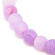 Bracelet extensible en perles rondes en agate patinée naturelle (teinte) BJEW-JB08363-01-4