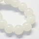 Chapelets de perles rondes en verre imitation jade peint X-DGLA-Q021-10mm-01-2