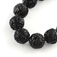 Hebras de abalorios de piedra de obsidiana tallada naturales G-R270-66-1