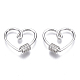 Brass Micro Pave Clear Cubic Zirconia Screw Carabiner Lock Charms ZIRC-T013-05P-NF-1
