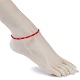 Плетеный ножной браслет из нейлоновой нити AJEW-AN00462-3