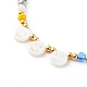 Set di bracciali e collana di perle di vetro placcato SJEW-JS01200-9