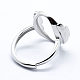 Componenti per anello da dito in argento sterling placcato rodio STER-G027-10P-2