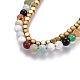 Bracelets multi-rangs de perles d'amazonite de fleurs naturelles BJEW-JB04120-02-2