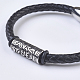 Bracelets de cordon en cuir tressé pour hommes BJEW-P194-03-3