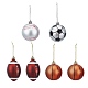 Chgcraft 6 pièces football et basket-ball et baseball et rugby pendentifs boule de noël en plastique DIY-CA0003-20-1
