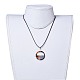 (vente d'usine de fêtes de bijoux) colliers pendentif ronds plats en acétate de cellulose (résine) NJEW-JN02356-06-5