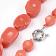 Sea Bamboo Coral(Imitation Coral) Beaded Necklaces NJEW-S414-33-2