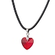 Collares con colgante de corazón de vidrio del día de San Valentín NJEW-JN04570-01-2