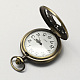 Старинные полые плоские круглые цинкового сплава кварцевые часы головки для карманные часы кулон ожерелье материалы WACH-R005-30-3
