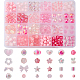 CHGCRAFT 279Pcs 24Style Pink Acrylic Beads Assorted Beads Transparent Mixed Shape Cute Adorable Heart Flower Letters Smile Beads Bulk Set for Jwelry Making Bracelets Necklace Crafts DIY TACR-CA0001-22-1