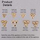 PandaHall 80pcs 8 Different Shape 304 Stainless Steel Flower Bead Caps For Jewelry Making STAS-PH0018-51G-2