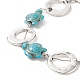 Bracelets à maillons tortue synthétiques turquoise (teints) BJEW-JB09195-01-4